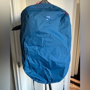 MEC Blue Travel Backpack with Red Zipper Accents